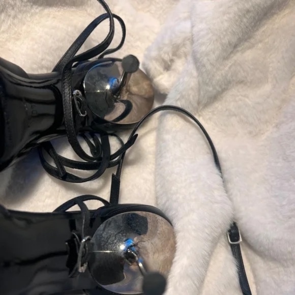 ALEXANDER WANG Leather Selena Ankle Strap Stilettos In Black - Picture 5 of 6